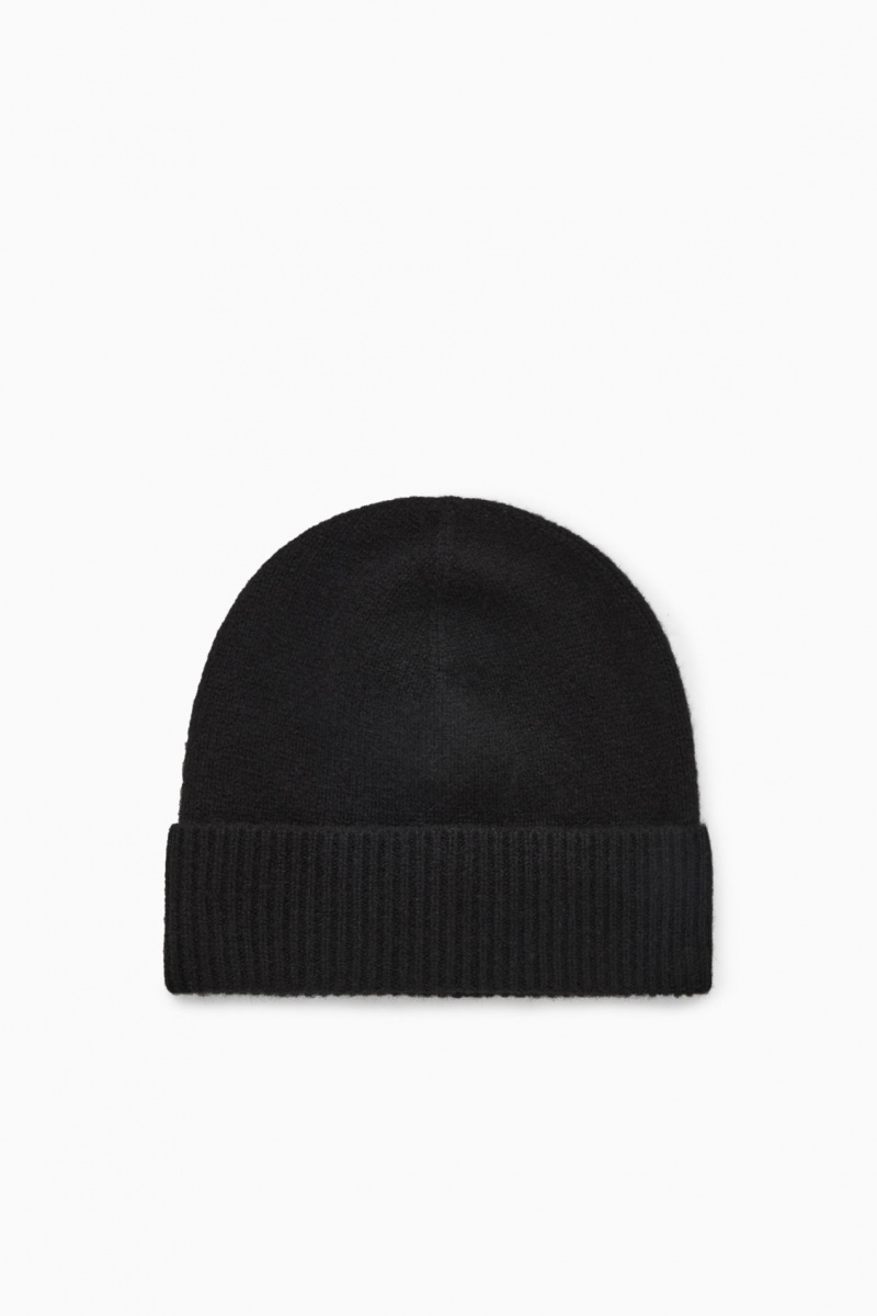 Women's COS Pure Cashmere Beanie Black NZ-92GVTSWME