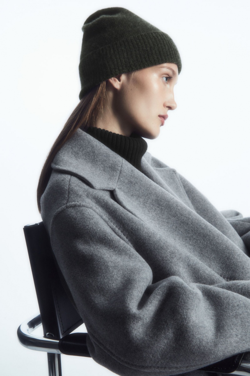 Women's COS Pure Cashmere Beanie Dark Grey NZ-52IAGKJOZ