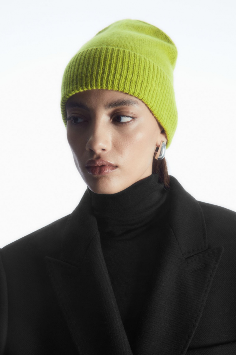 Women\'s COS Pure Cashmere Beanie Green NZ-36EPYAFJC