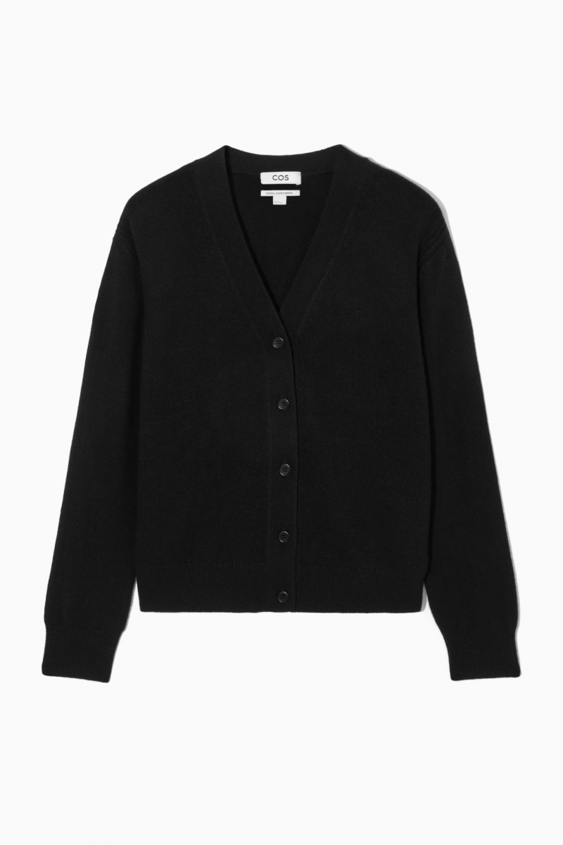 Women's COS Pure Cashmere Cardigan Black NZ-56OVAMCYL