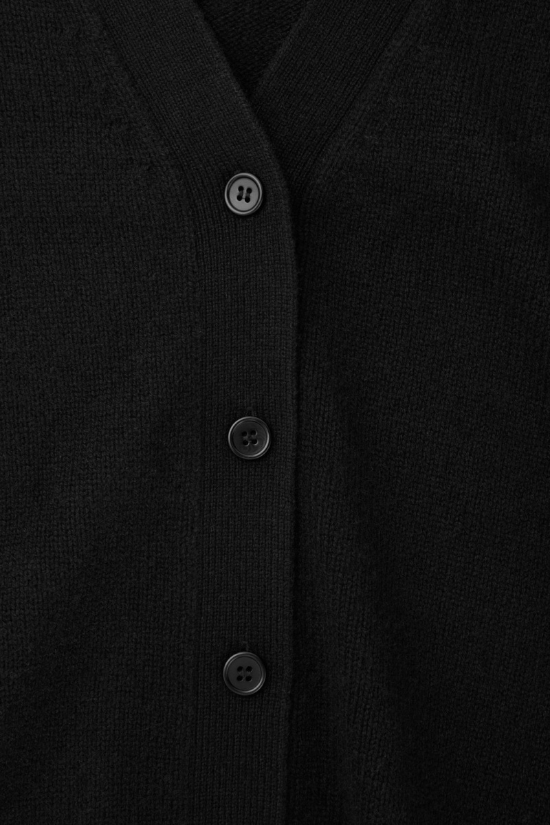 Women's COS Pure Cashmere Cardigan Black NZ-56OVAMCYL