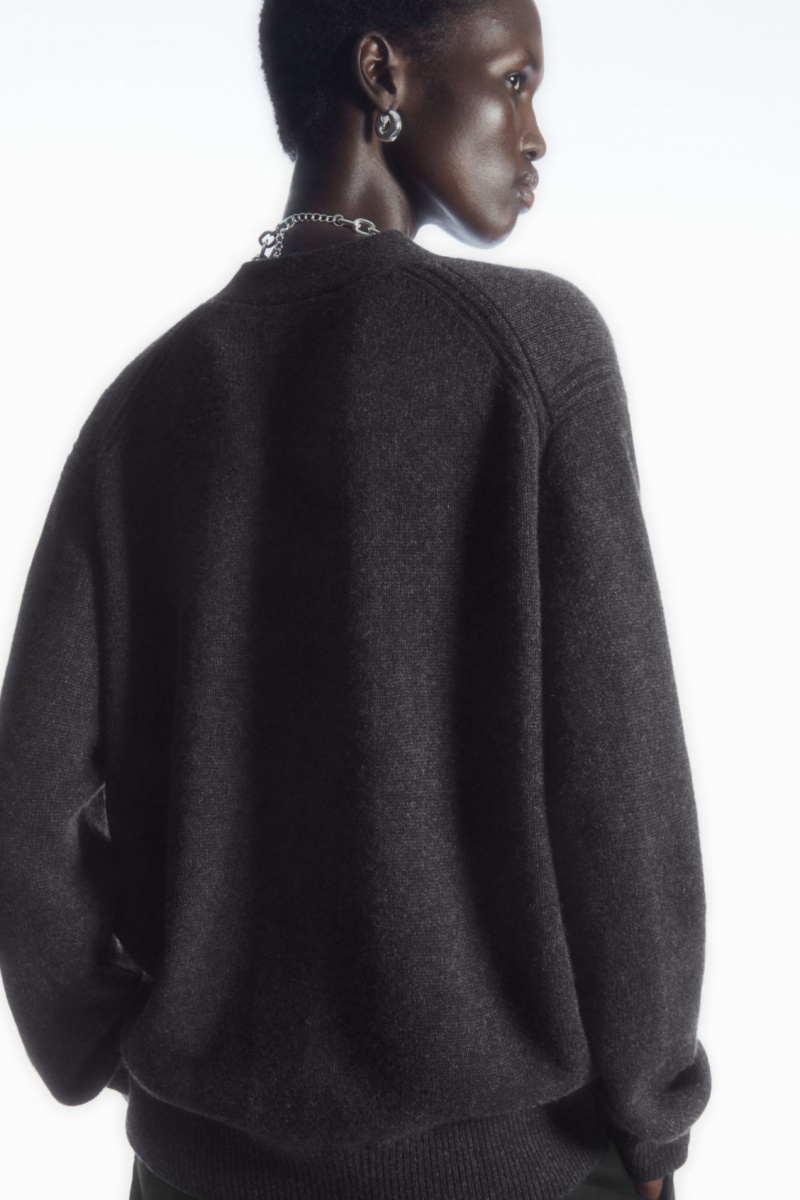Women's COS Pure Cashmere Cardigan Dark Grey NZ-57NDGXSJR
