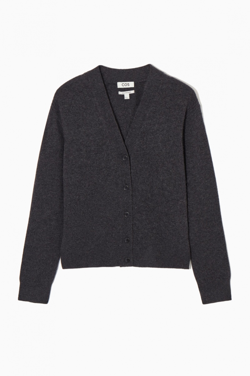 Women's COS Pure Cashmere Cardigan Dark Grey NZ-57NDGXSJR