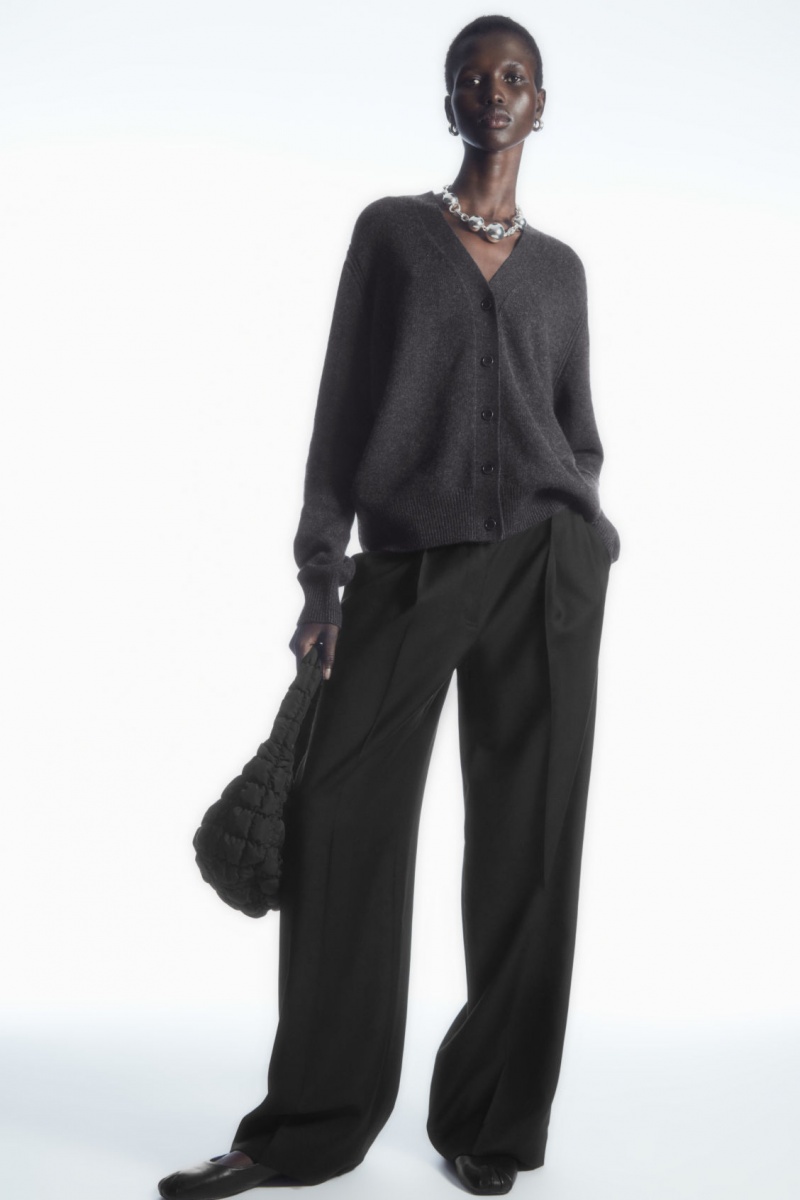 Women\'s COS Pure Cashmere Cardigan Dark Grey NZ-57NDGXSJR