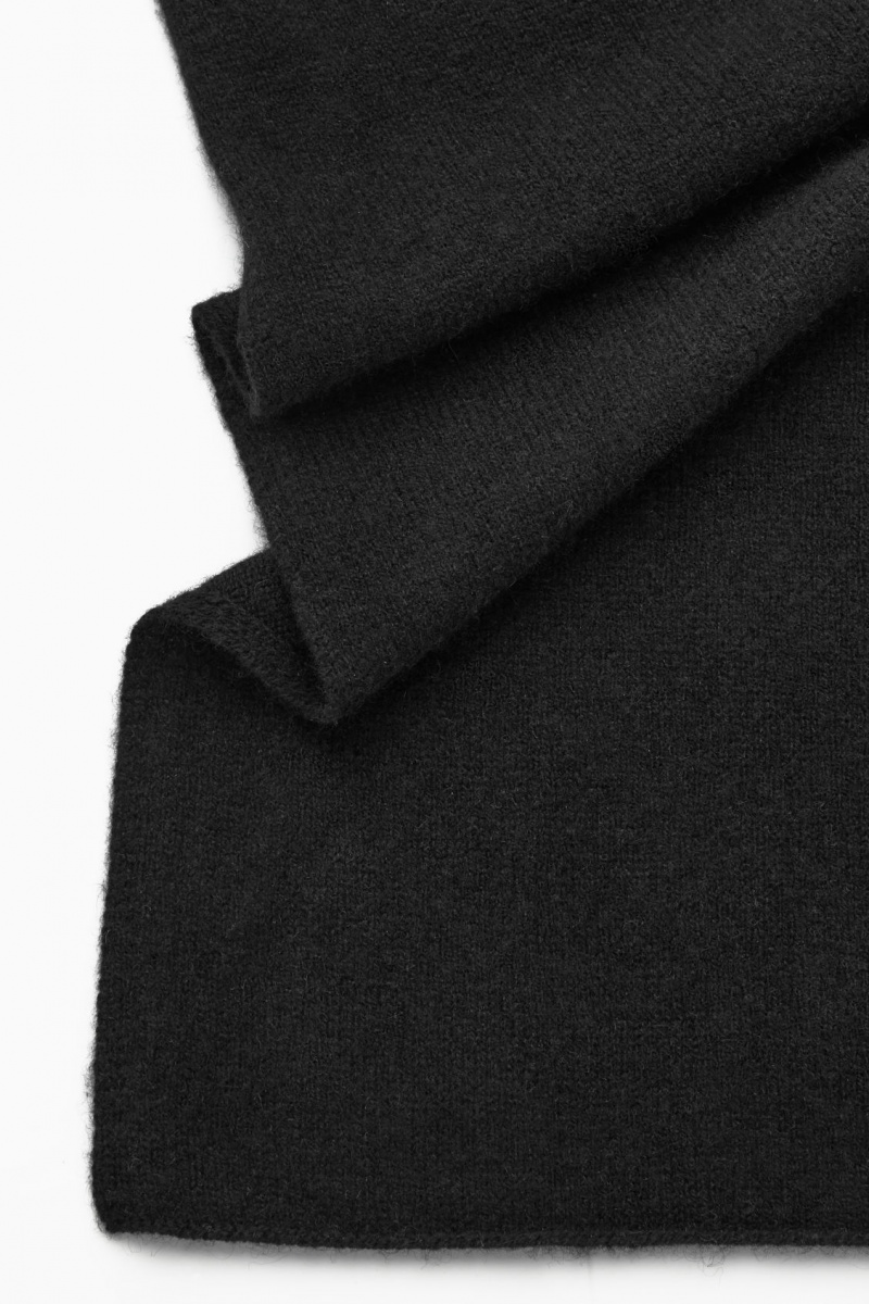 Women's COS Pure Cashmere Scarf Black NZ-79UEJCHKZ