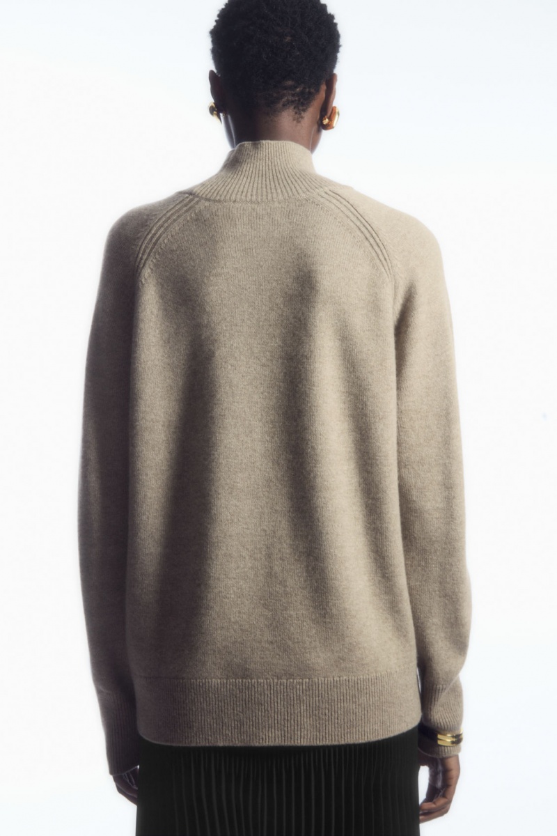 Women's COS Pure Cashmere Turtleneck Sweaters Beige NZ-50TSEKBZQ