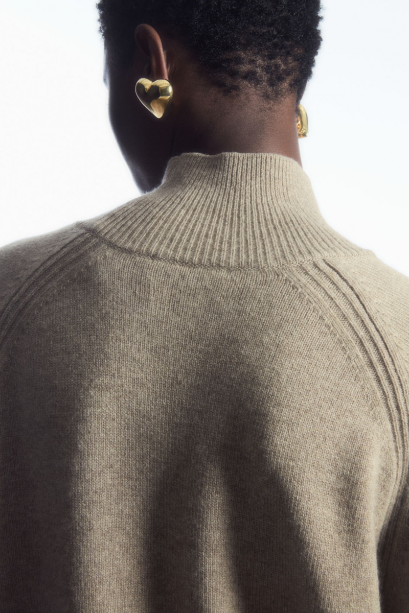 Women's COS Pure Cashmere Turtleneck Sweaters Beige NZ-50TSEKBZQ