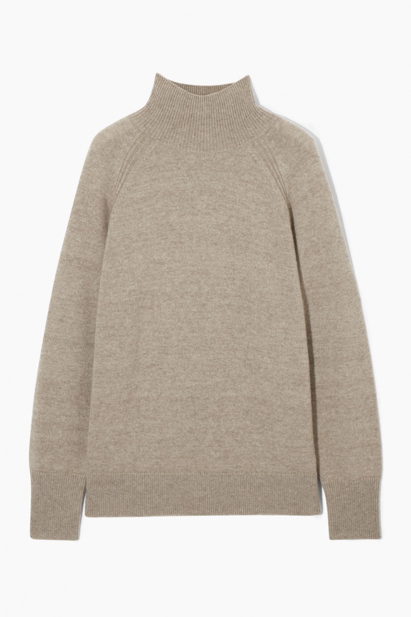 Women's COS Pure Cashmere Turtleneck Sweaters Beige NZ-50TSEKBZQ