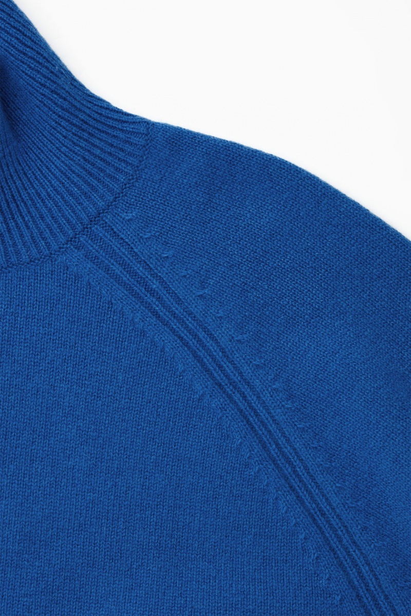 Women's COS Pure Cashmere Turtleneck Sweaters Blue NZ-65XAYNJCG