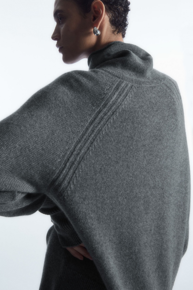 Women's COS Pure Cashmere Turtleneck Sweaters Grey NZ-24VITYHGJ