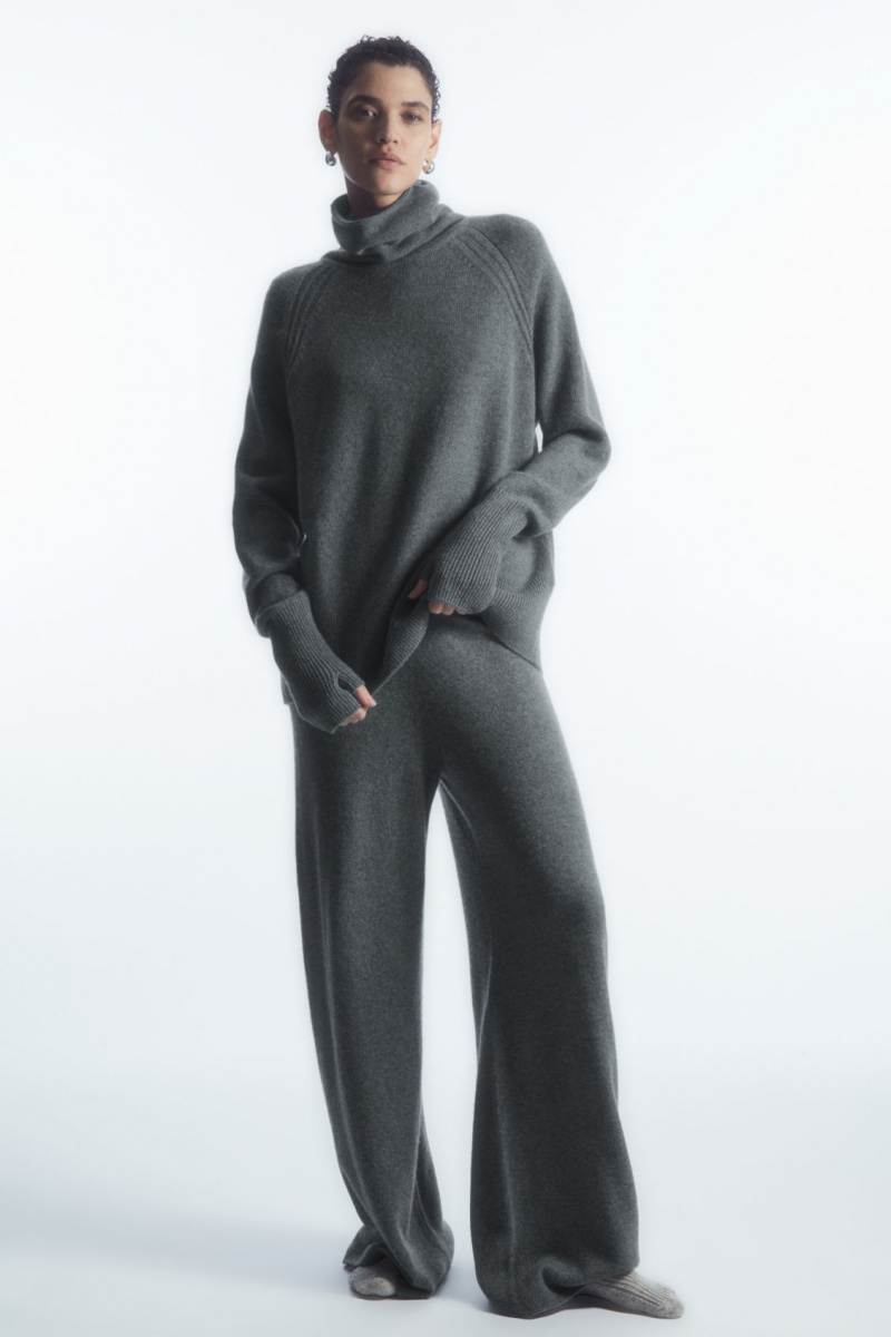 Women's COS Pure Cashmere Turtleneck Sweaters Grey NZ-24VITYHGJ