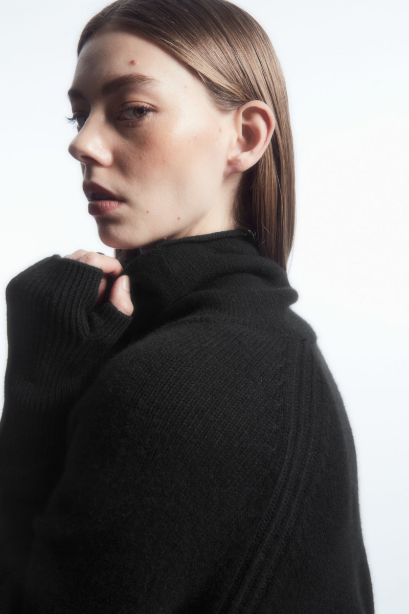 Women's COS Pure Cashmere Turtleneck Sweaters Black NZ-52ZRXLMVG