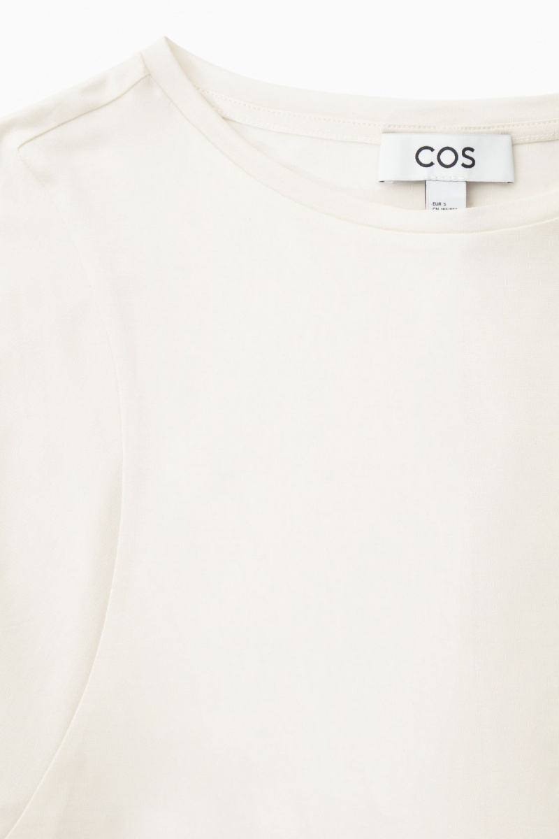 Women's COS Pure Mulberry Silk T-Shirt White NZ-07XBAFGKR