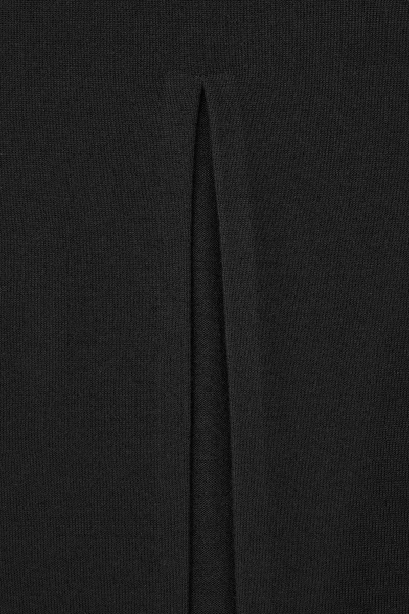 Women's COS Pure Wool Column Maxi Skirt Black NZ-01ULEOQZT