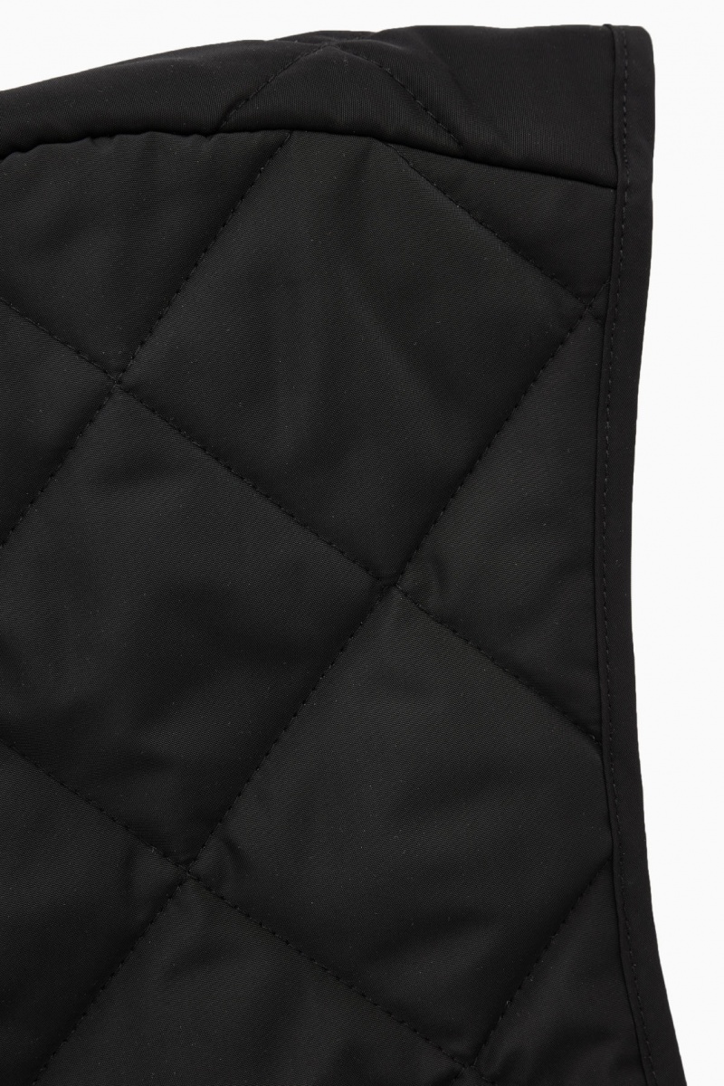 Women's COS Quilted-Front Hood Hats Black NZ-74IMSUZGT