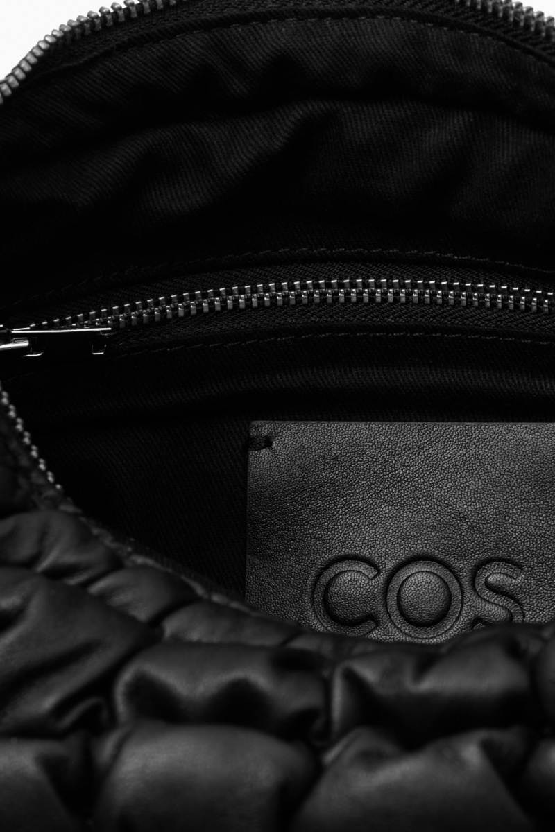 Women's COS Quilted Leather Mini Bag Black NZ-54XONKWGD