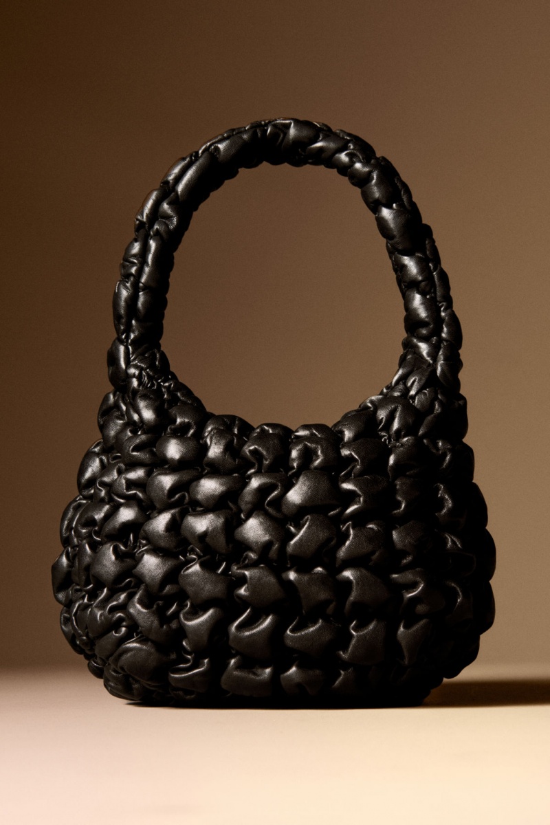 Women's COS Quilted Leather Mini Bag Black NZ-54XONKWGD
