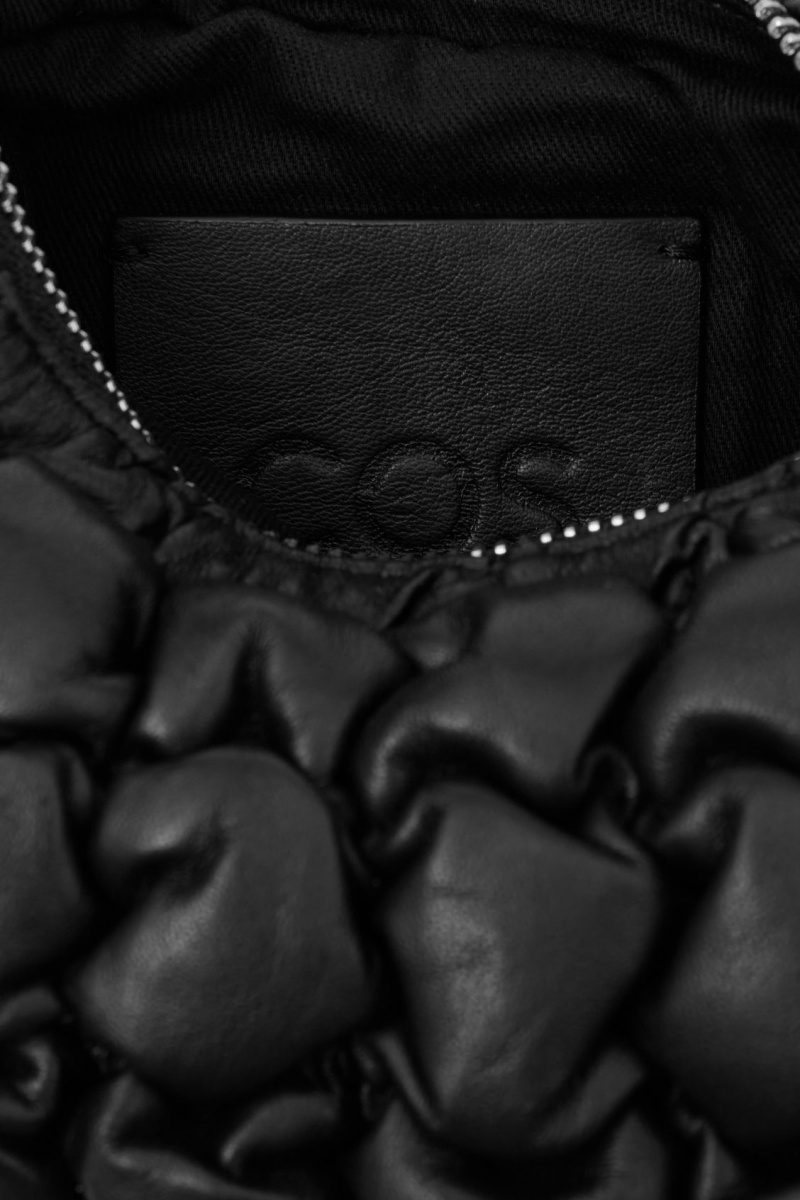 Women's COS Quilted Micro Leather Mini Bag Black NZ-01ZICMGXY