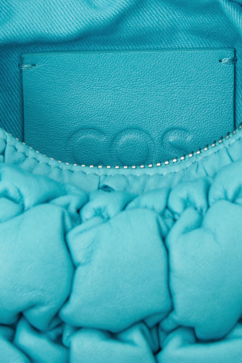 Women's COS Quilted Micro Leather Mini Bag Turquoise NZ-68HRPDYSM
