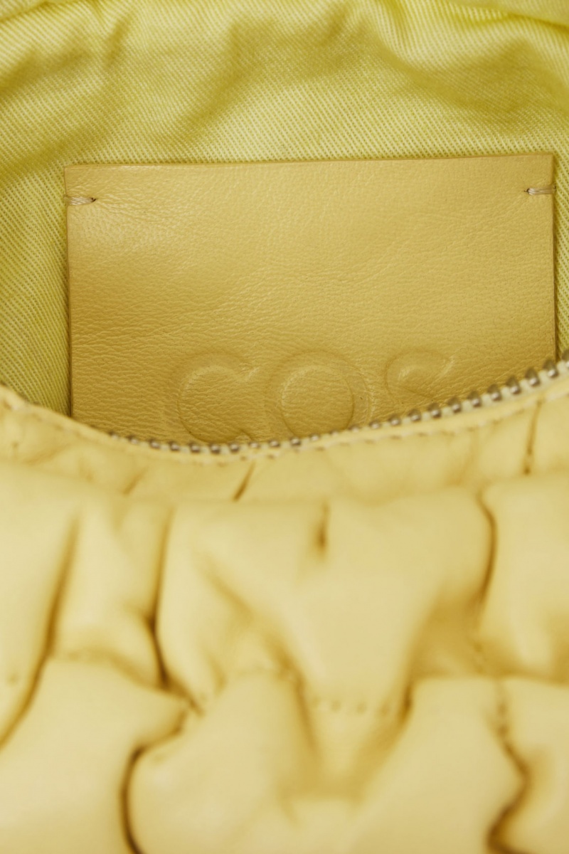 Women's COS Quilted Micro Leather Mini Bag Light Yellow NZ-89QXGALPK