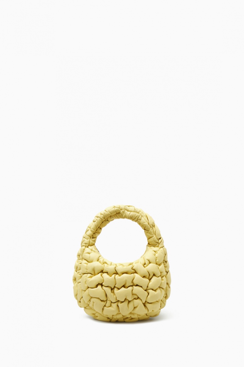 Women's COS Quilted Micro Leather Mini Bag Light Yellow NZ-41OHSLDXV