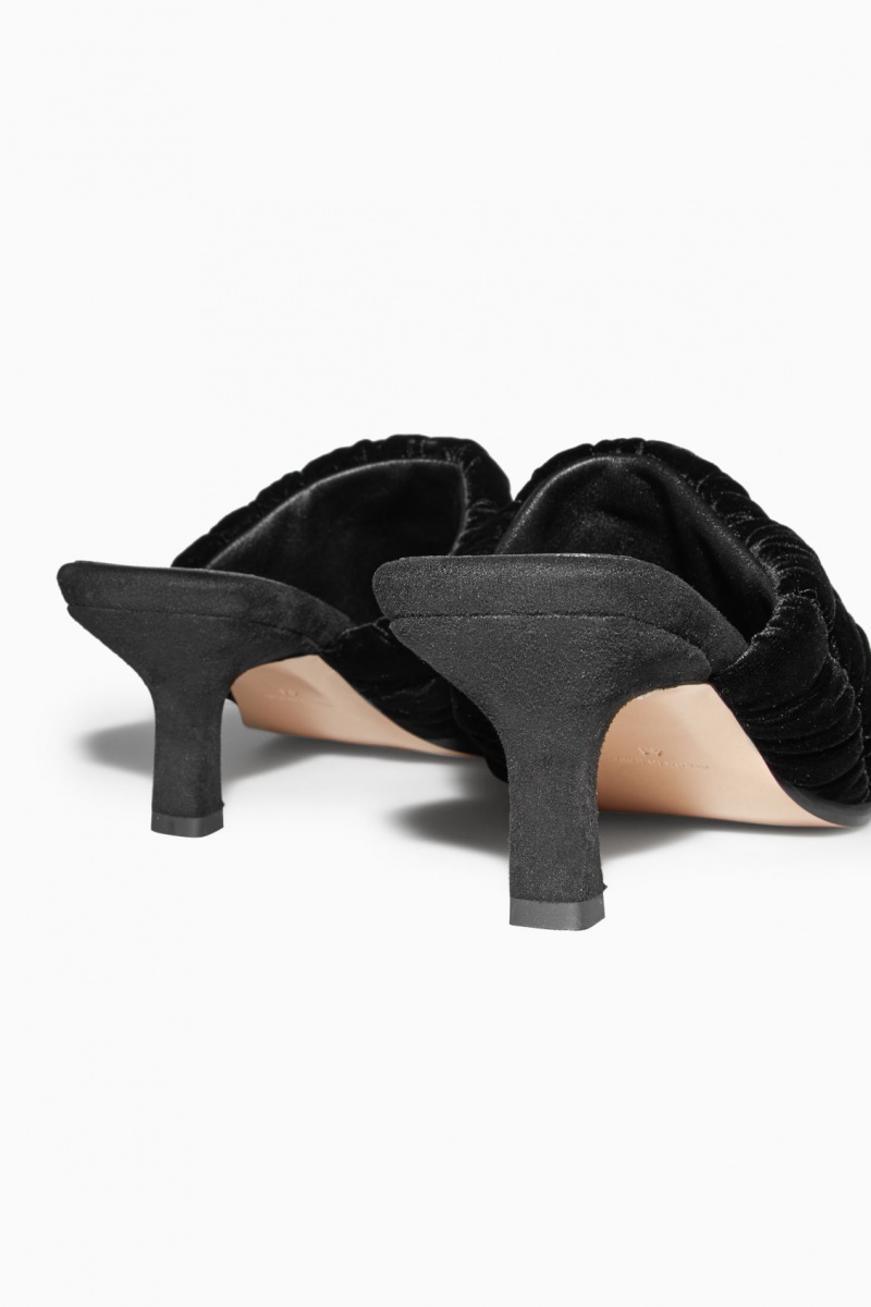 Women's COS Quilted Velvet Mule Black NZ-31YWSPVLT