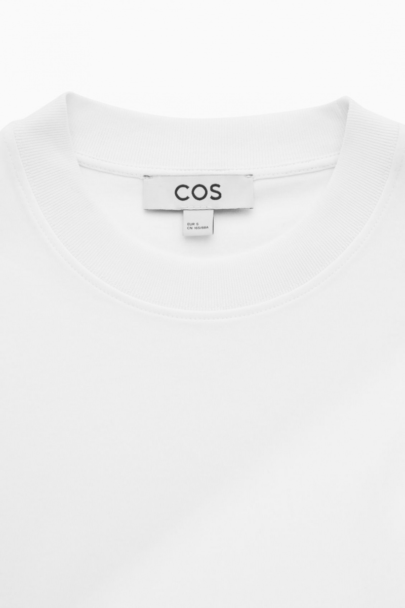 Women's COS Regular-Fit Heavyweight Long-Sleeved T-Shirt White NZ-34IBHMWRN