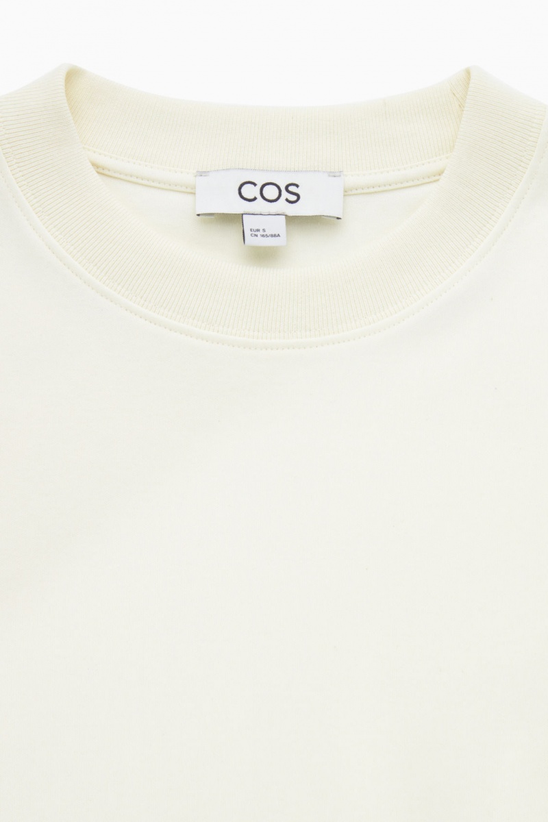 Women's COS Regular-Fit Heavyweight Long-Sleeved T-Shirt Beige NZ-01ONRDPQJ