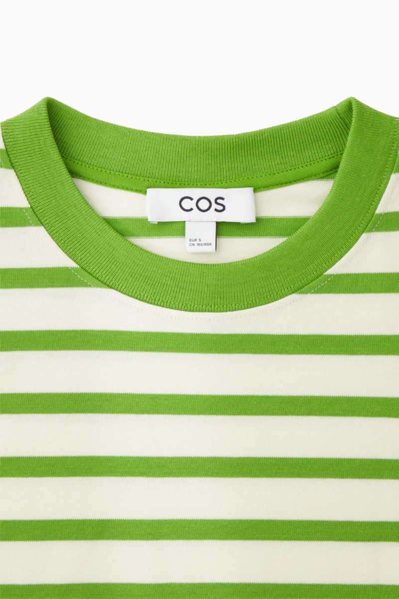 Women's COS Regular-Fit Heavyweight Long-Sleeved T-Shirt Green NZ-58ZKALSQP