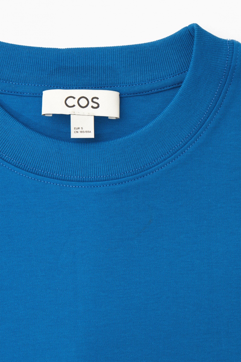Women's COS Regular-Fit Heavyweight Long-Sleeved T-Shirt Blue NZ-34UBRGNIJ