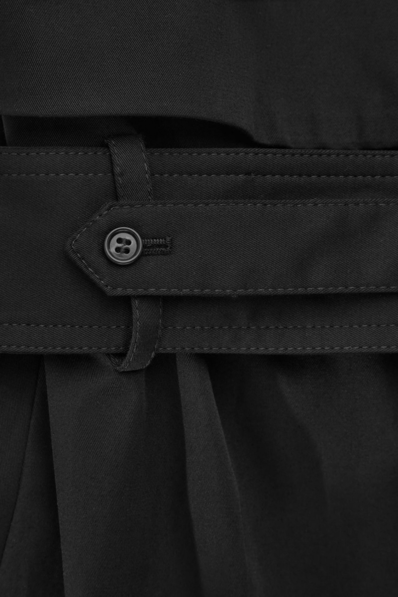 Women's COS Regular-Fit Twill Trench Coats Black NZ-06AIYLQOG