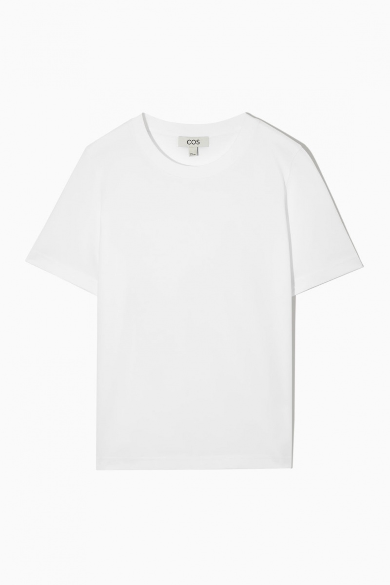 Women's COS Regular Fit T-Shirt White NZ-84KPHDZFN