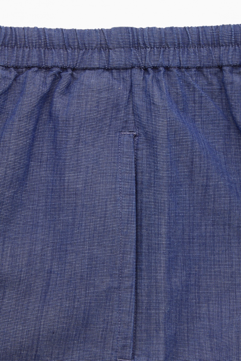 Women's COS Relaxed-Fit Elasticated Canvas Pants Light Blue NZ-40XQCVURJ