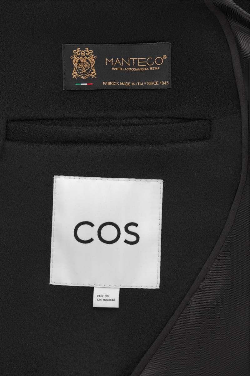 Women's COS Relaxed-Fit Single-Breasted Wool Blazer Black NZ-62RTFPHJU