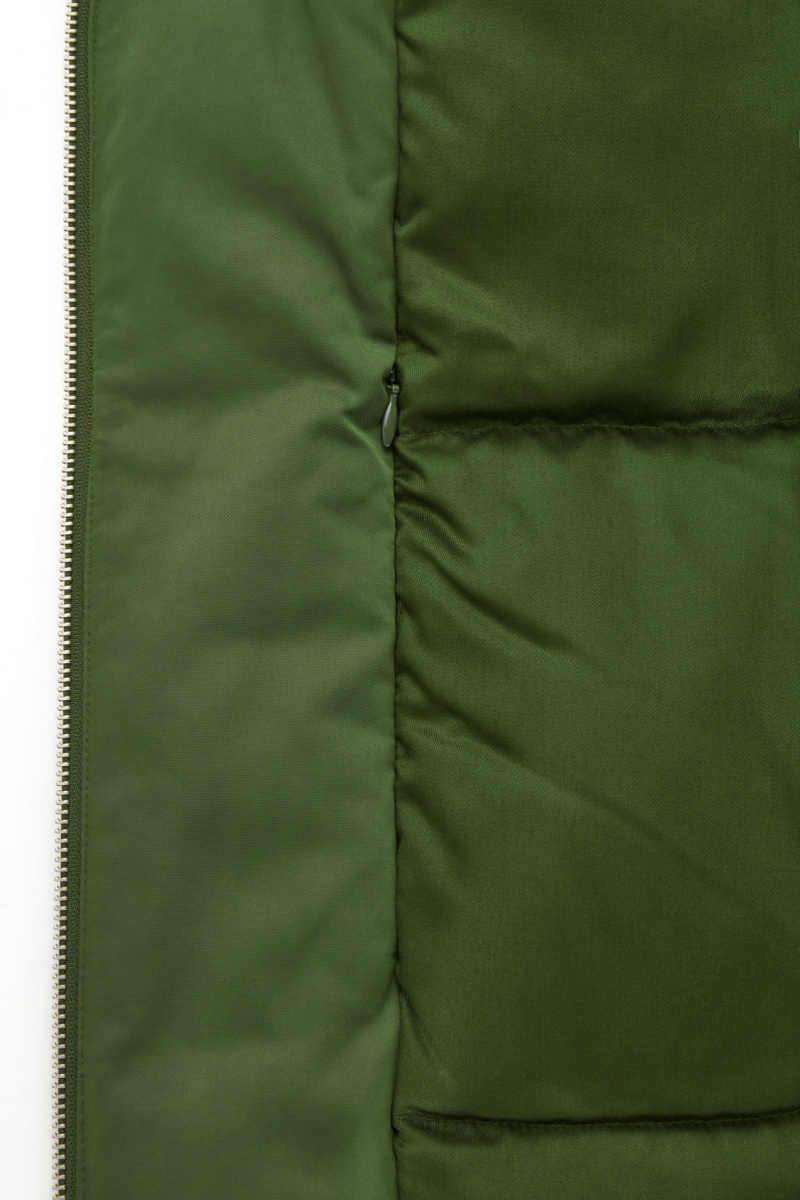 Women's COS Ribbed-Collar Puffer Jackets Dark Green NZ-32FMGAWDX