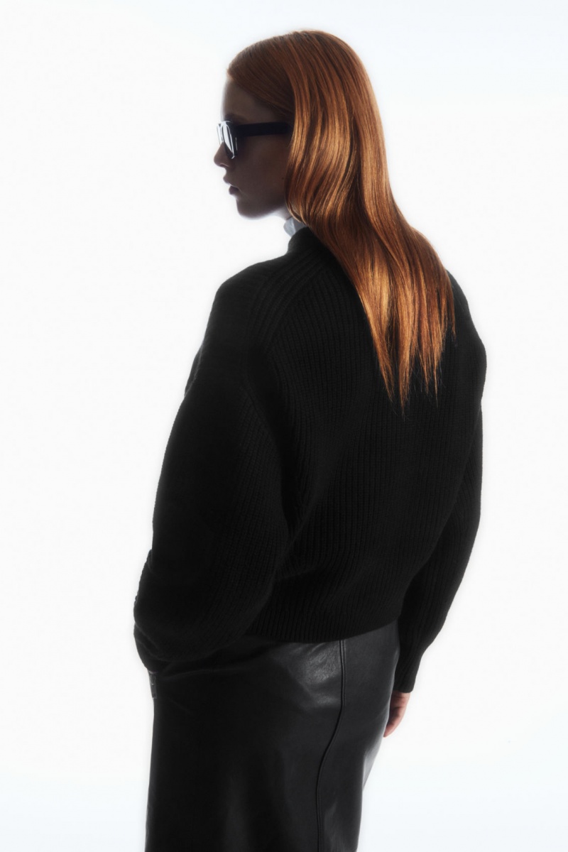 Women's COS Ribbed Cashmere-Blend Sweaters Black NZ-40EPQYAXJ