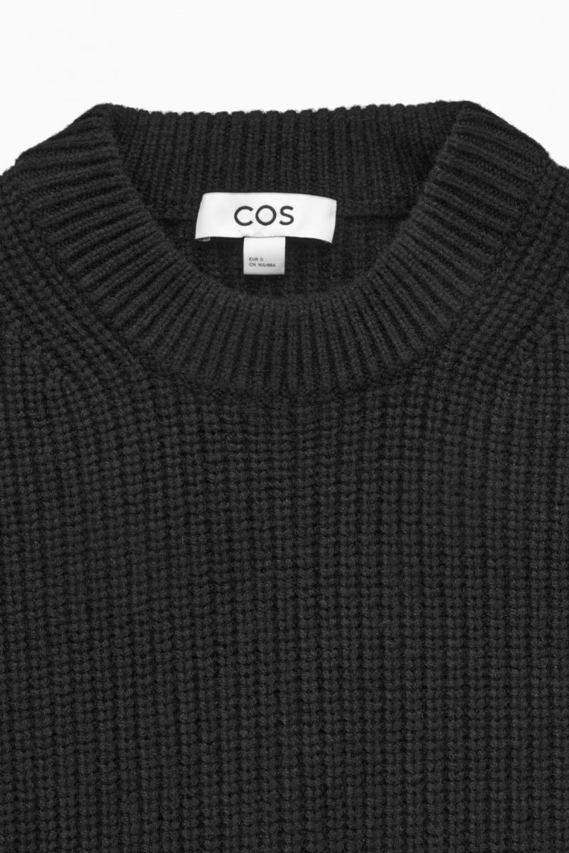 Women's COS Ribbed Cashmere-Blend Sweaters Black NZ-40EPQYAXJ