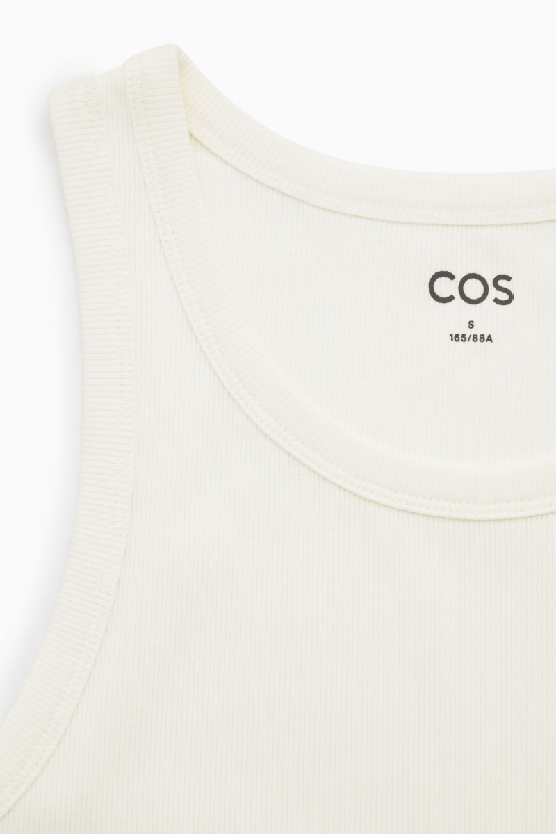 Women's COS Ribbed Tank Top Cream NZ-54CZUNILQ