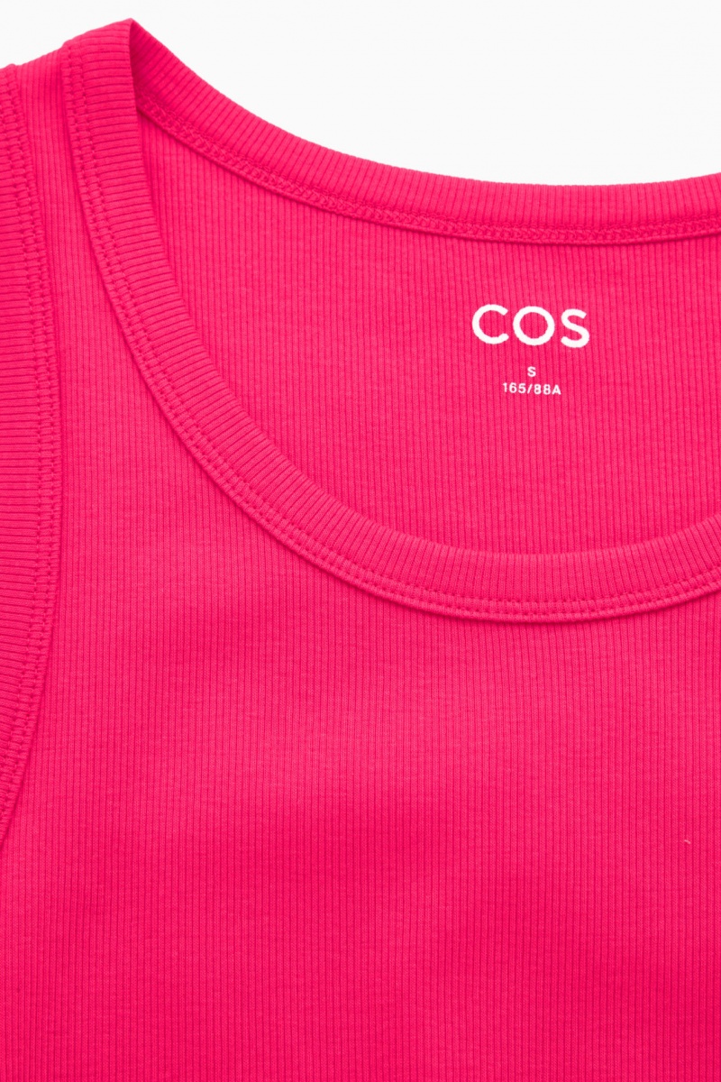 Women's COS Ribbed Tank Top Fuchsia Pink NZ-06JKAEDYM