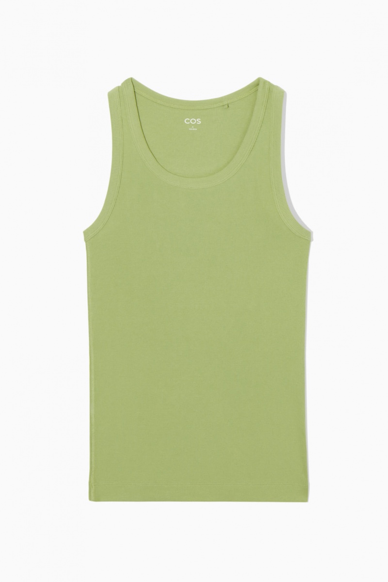 Women's COS Ribbed Tank Top Light Green NZ-81CKEPBSZ