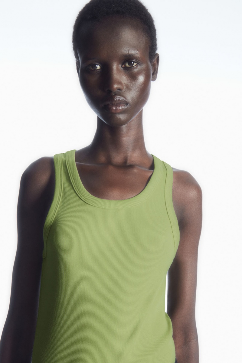 Women\'s COS Ribbed Tank Top Light Green NZ-81CKEPBSZ
