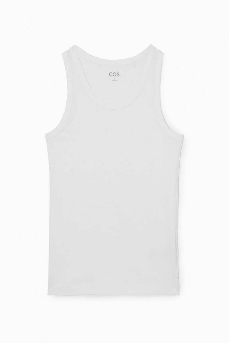 Women's COS Ribbed Tank Top White NZ-31PTVLQOE