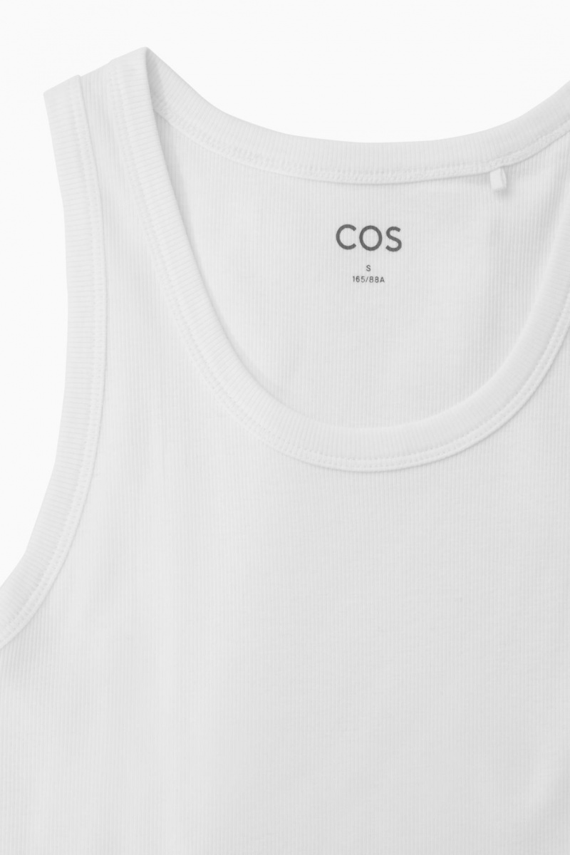 Women's COS Ribbed Tank Top White NZ-31PTVLQOE