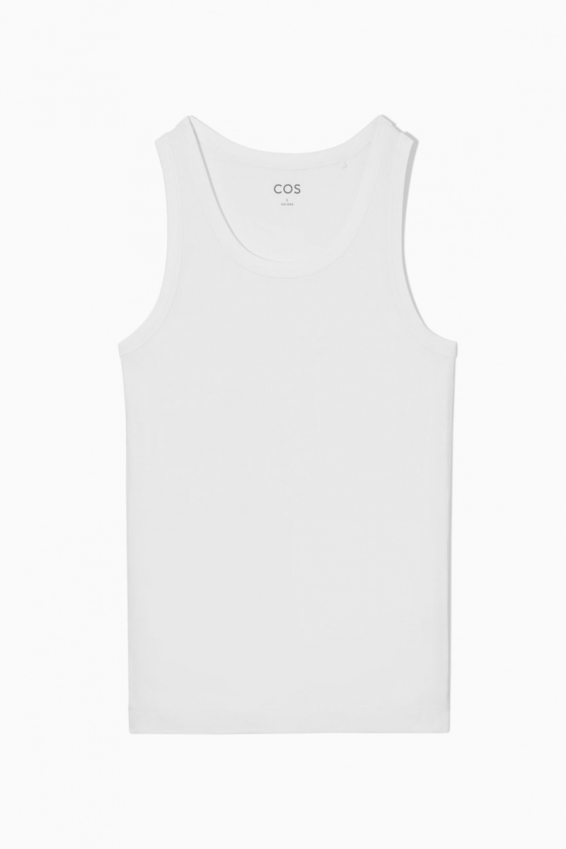 Women's COS Ribbed Tank Top White NZ-42AZCNWDB