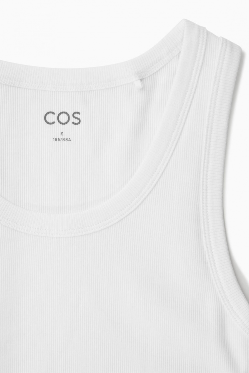 Women's COS Ribbed Tank Top White NZ-42AZCNWDB