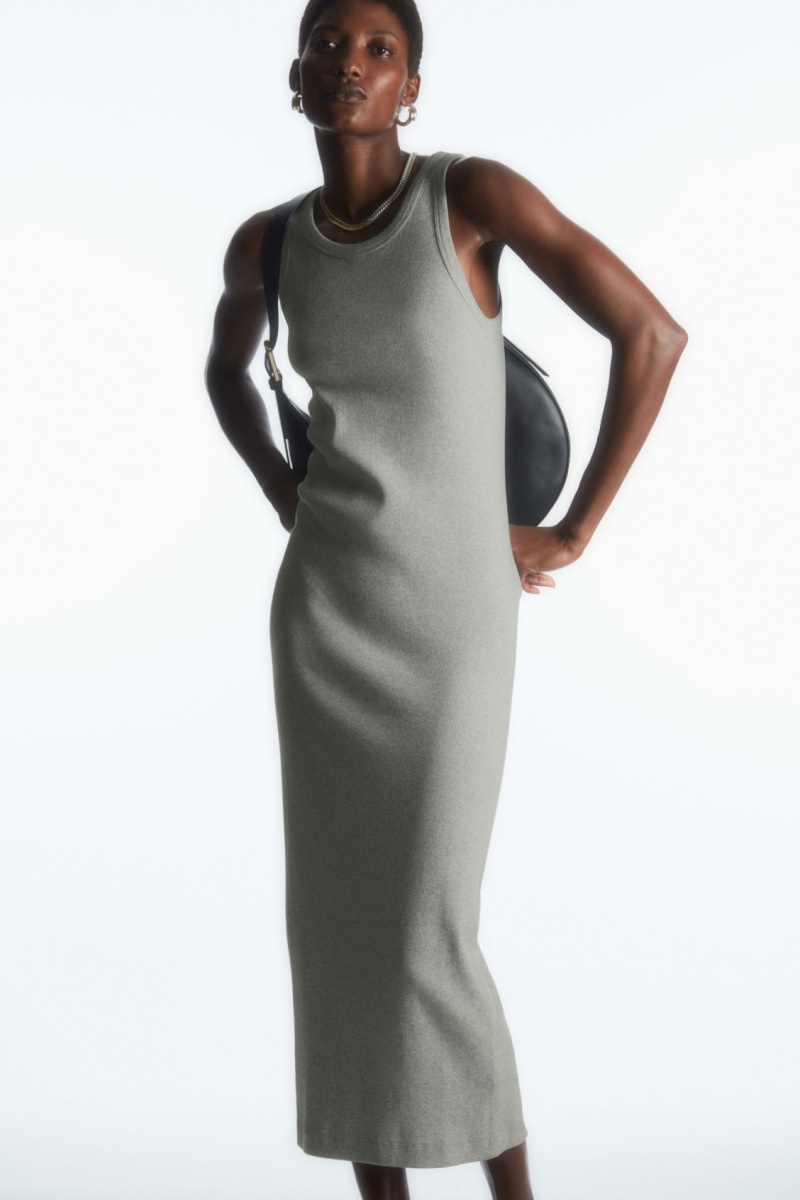 Women's COS Ribbed Tube Dress Grey NZ-09VYGAORE