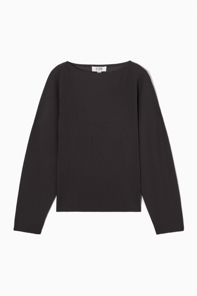 Women's COS Rounded Pleated Tops Dark Brown NZ-08BRMOSKP