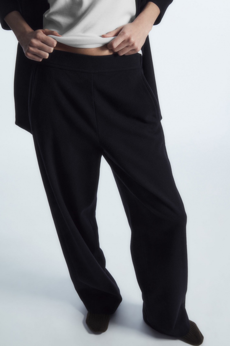 Women's COS Rounded Wool-Blend Joggers Navy NZ-06BGVCXJS