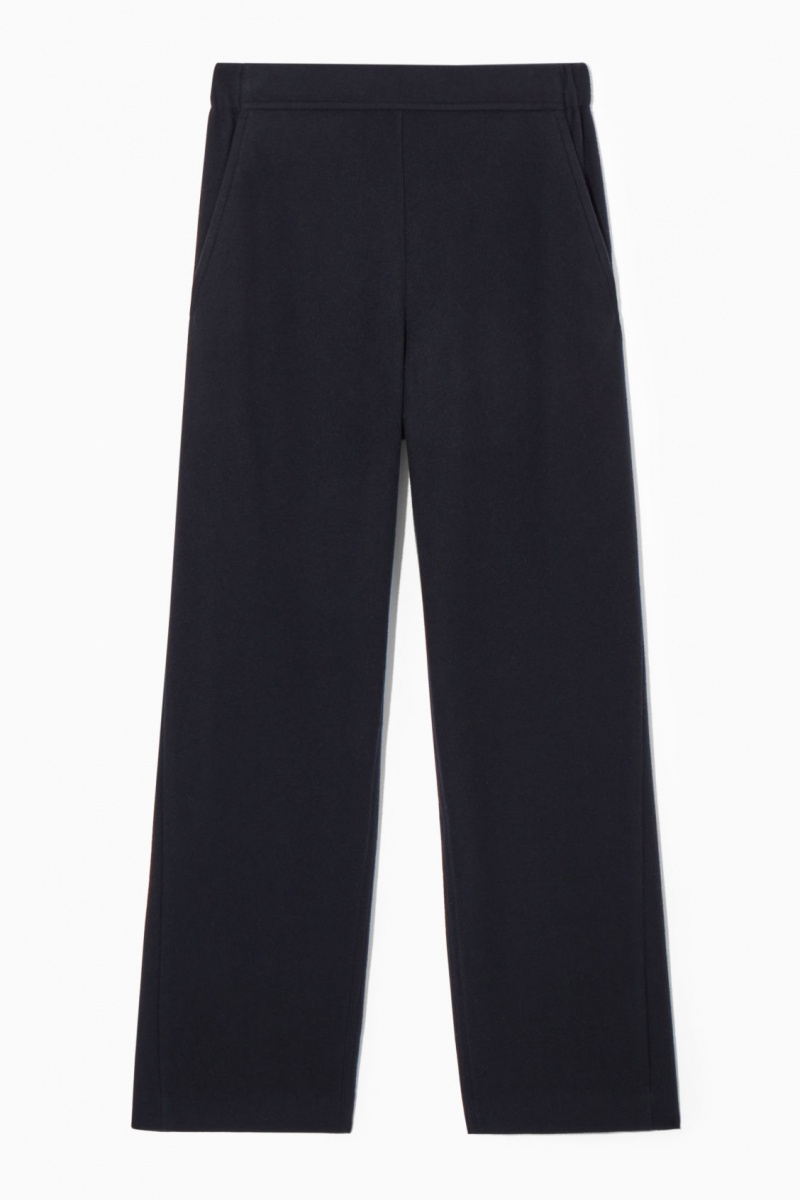Women's COS Rounded Wool-Blend Joggers Navy NZ-06BGVCXJS