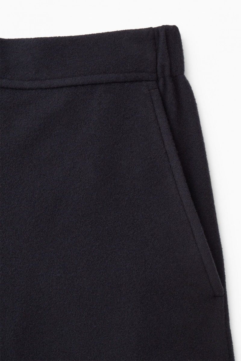 Women's COS Rounded Wool-Blend Joggers Navy NZ-06BGVCXJS